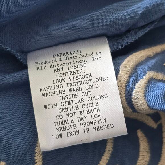 NWT Paparazzi Blue Embroidered Maxi Dress & Kimono Boho Cover-Up S/M  RN#105556 - Picture 9 of 10